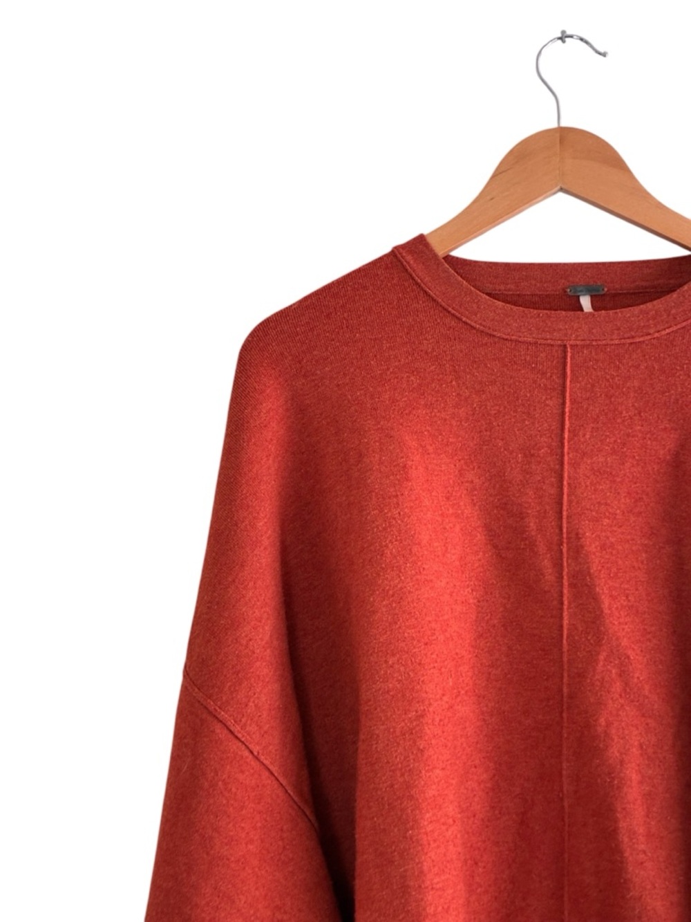 Free People | Uptown Pullover burnt orange rust slouchy oversized sweater small - Picture 4 of 13